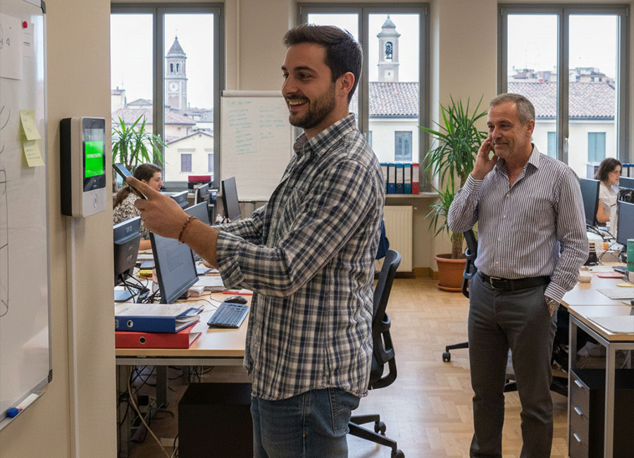 Team di lavoro sereno e soddisfatto